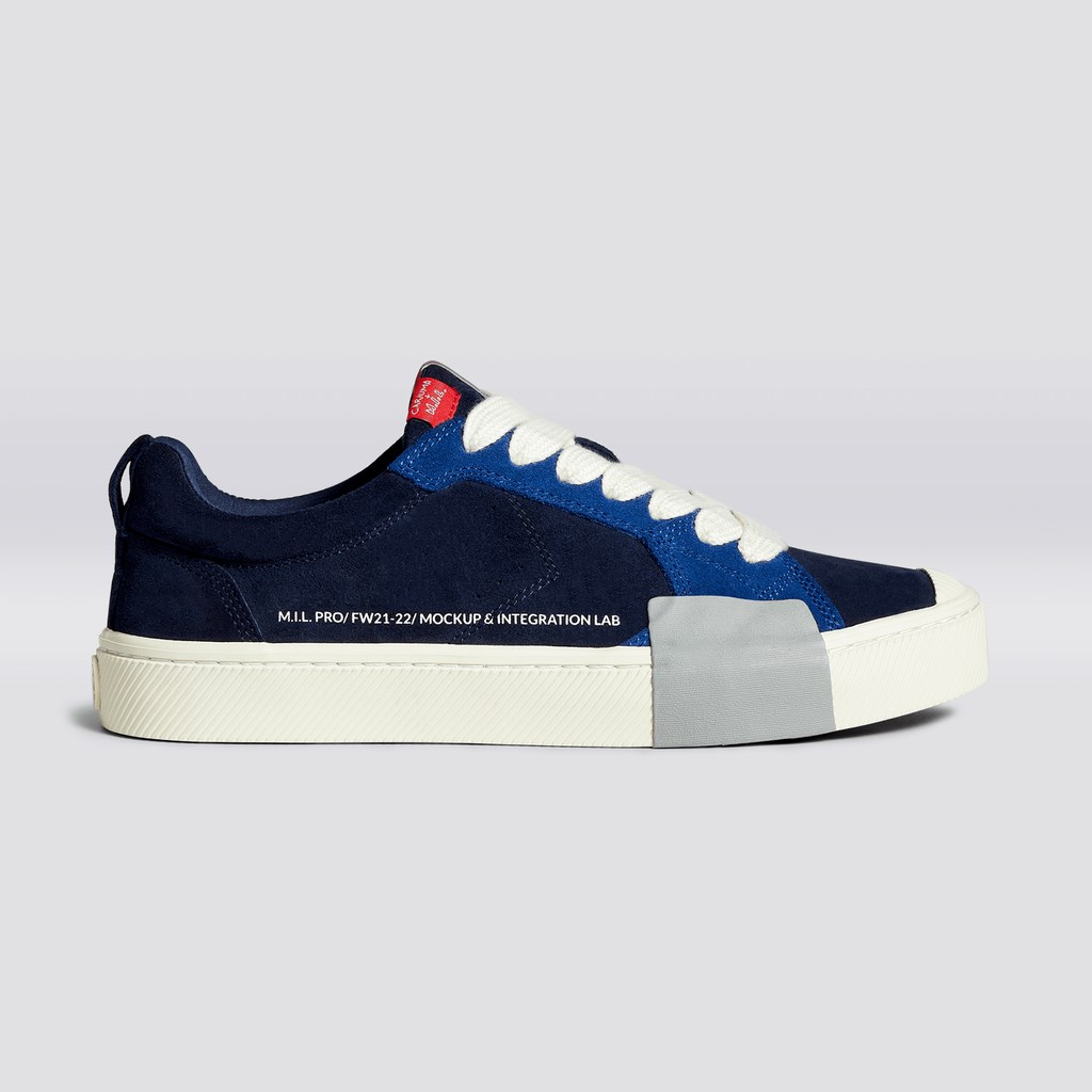 OCA LOW Cariuma Low Top Daim Bleu Marine Homme | VZA-0627874